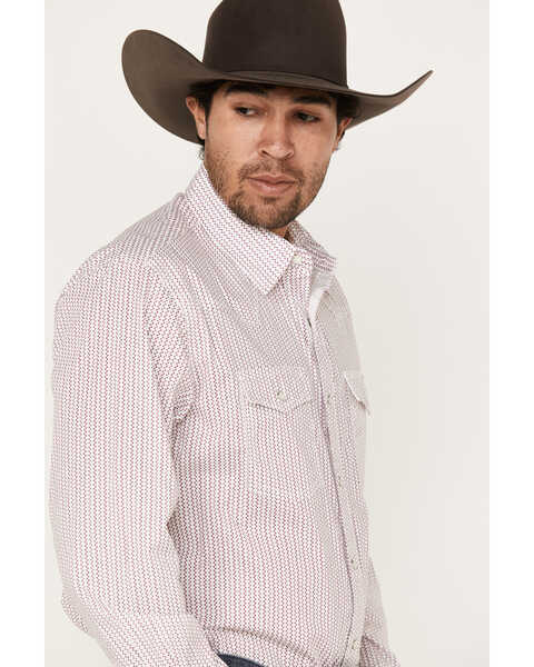 Image #2 - Wrangler 20x Men's Geo Print Long Sleeve Stretch Pearl Snap Western Shirt, Pink, hi-res