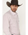 Image #2 - Wrangler 20x Men's Geo Print Long Sleeve Stretch Pearl Snap Western Shirt, Pink, hi-res