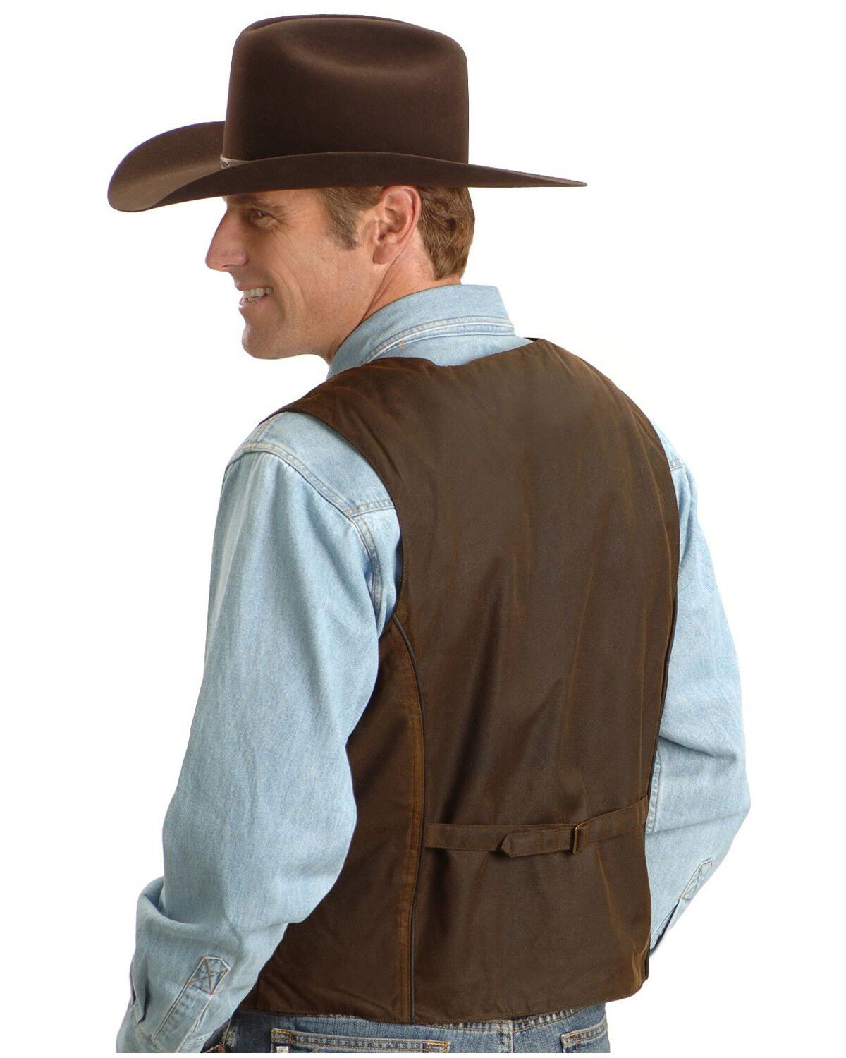 Image #3 - Outback Trading Co. Cliff Dweller Berber Lined Oilskin Vest, Bronze, hi-res