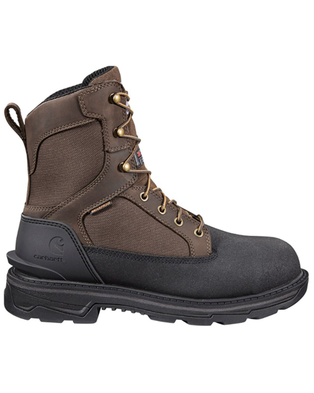 Image #2 - Carhartt Men's Ironwood 8" Work Boot - Alloy Toe, Dark Brown, hi-res