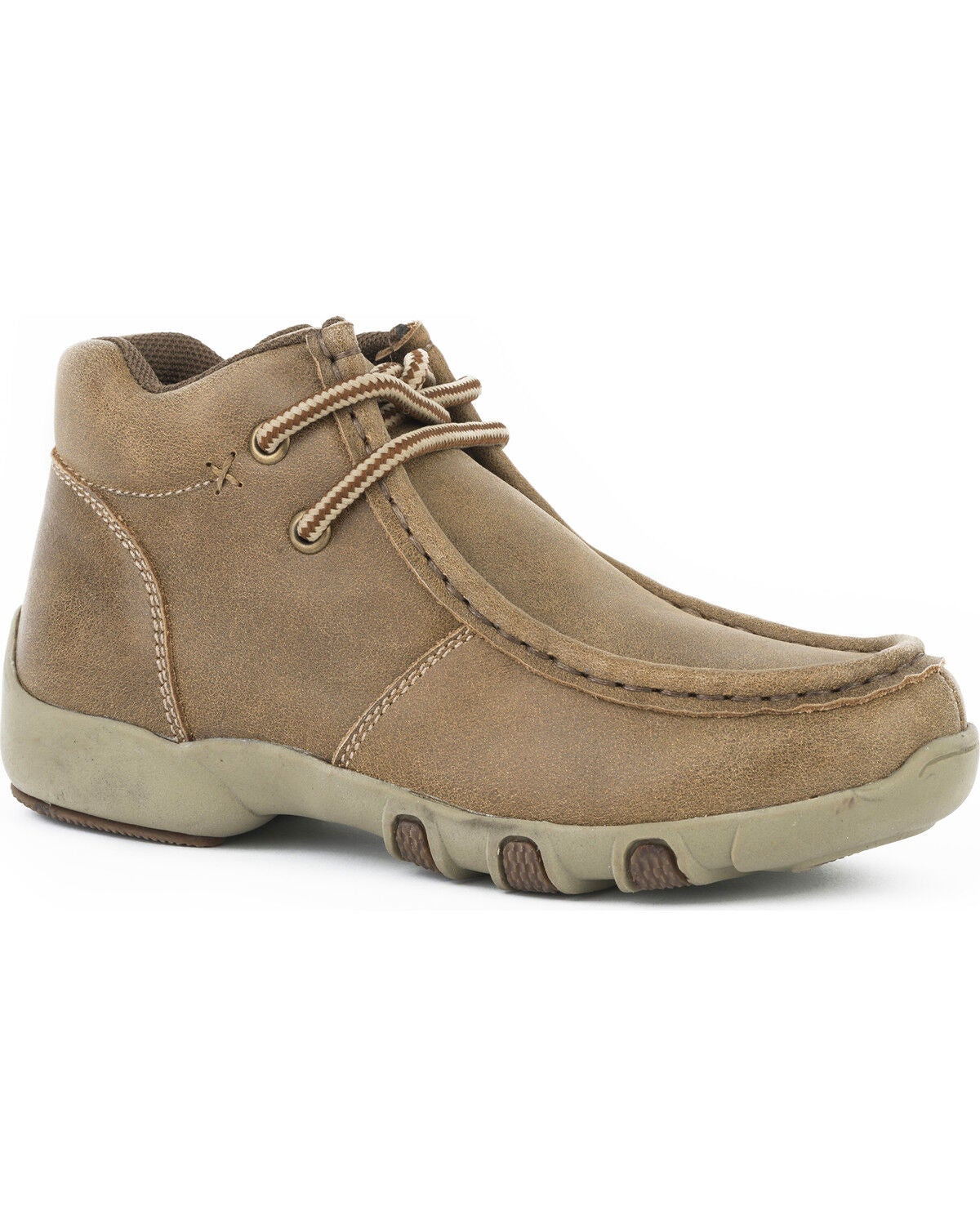 Image #1 - Roper Boys' Vintage Leather Chukka Driving Mocs - Moc Toe, Tan, hi-res
