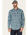 Image #1 - Cody James Men's FR Plaid Print Long Sleeve Work Shirt , Teal, hi-res