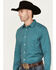 Image #2 - Gibson Trading Co Men's Checkered Print Long Sleeve Button-Down Western Shirt, Teal, hi-res