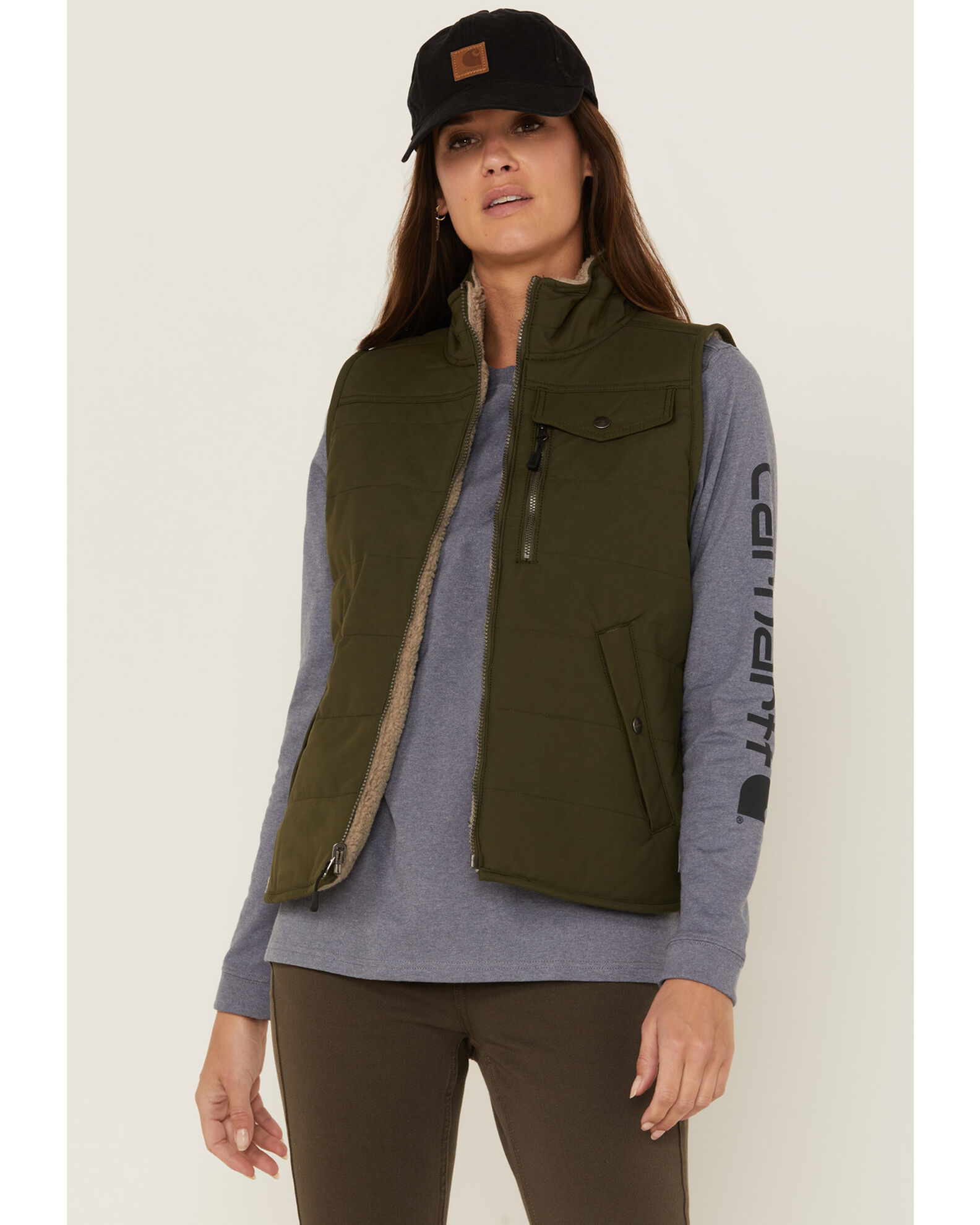 Carhartt Women s Utility Sherpa Lined Zip Front Reversible Work