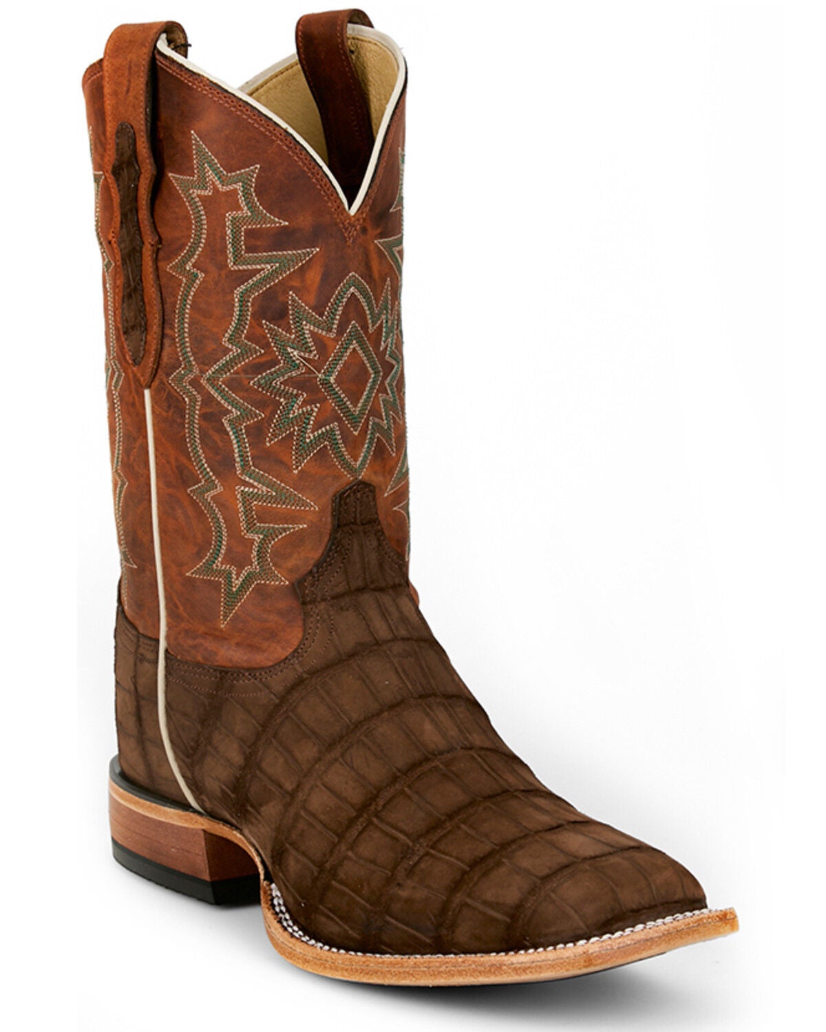 Tony Lama Men's Heritage Miguel Exotic Alligator Western Boots - Broad Square Toe, Brown, hi-res