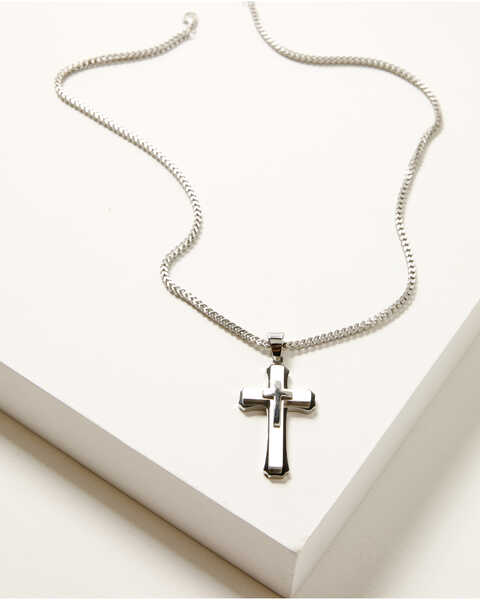 Image #2 - Cody James Men's Ornate Cross Necklace , Silver, hi-res