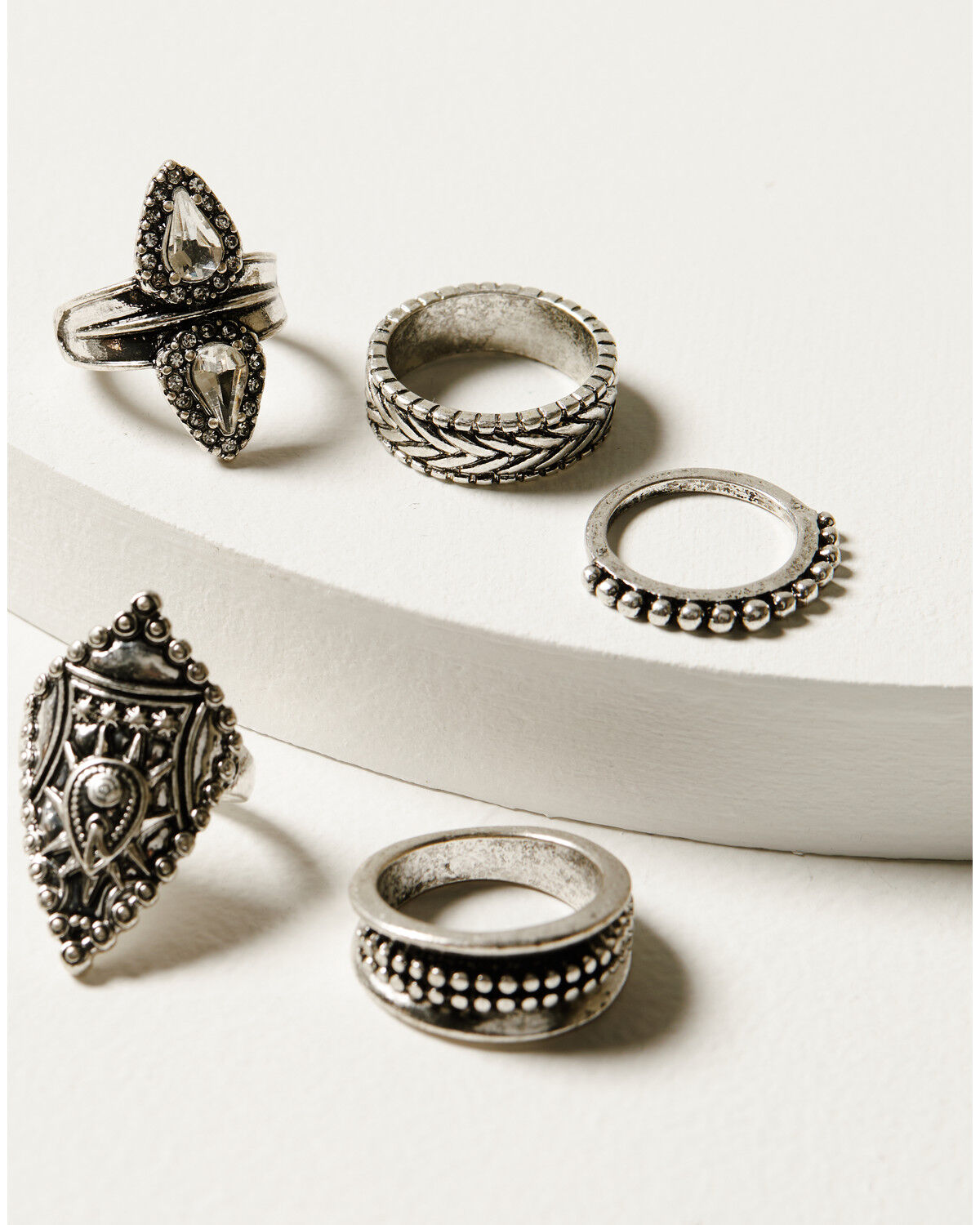 Image #1 - Idyllwind Women's Fairmont 5-Piece Silver Ring Set, Silver, hi-res
