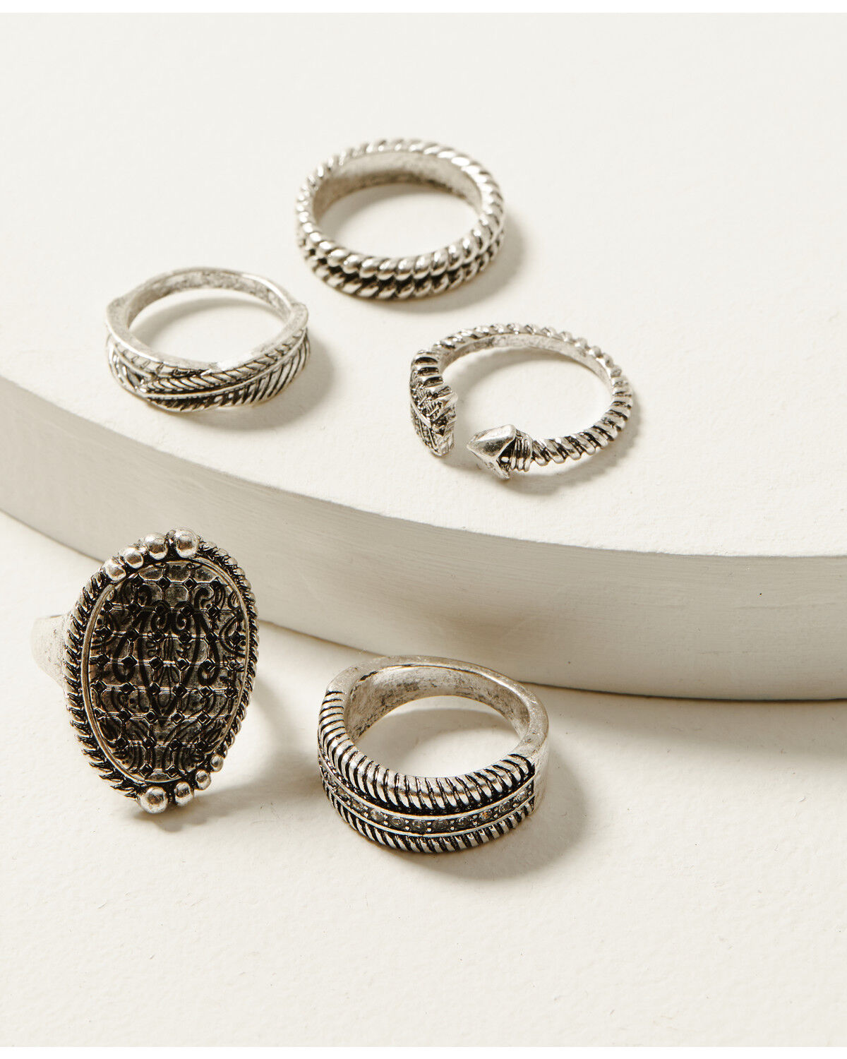Image #1 - Idyllwind Women's Silver Picadilly 5-piece Ring Set, Silver, hi-res