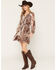 Image #1 - Shyanne Women's Everest Printed Long Sleeve Mini Dress, Brown, hi-res