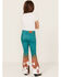 Image #3 - Ranch Dress'n Girls' Cow Print Mid Rise Super Flare Jeans, Jade, hi-res