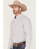 Image #2 - RANK 45® Men's Fishing Small Plaid Print Long Sleeve Button-Down Western Shirt , White, hi-res