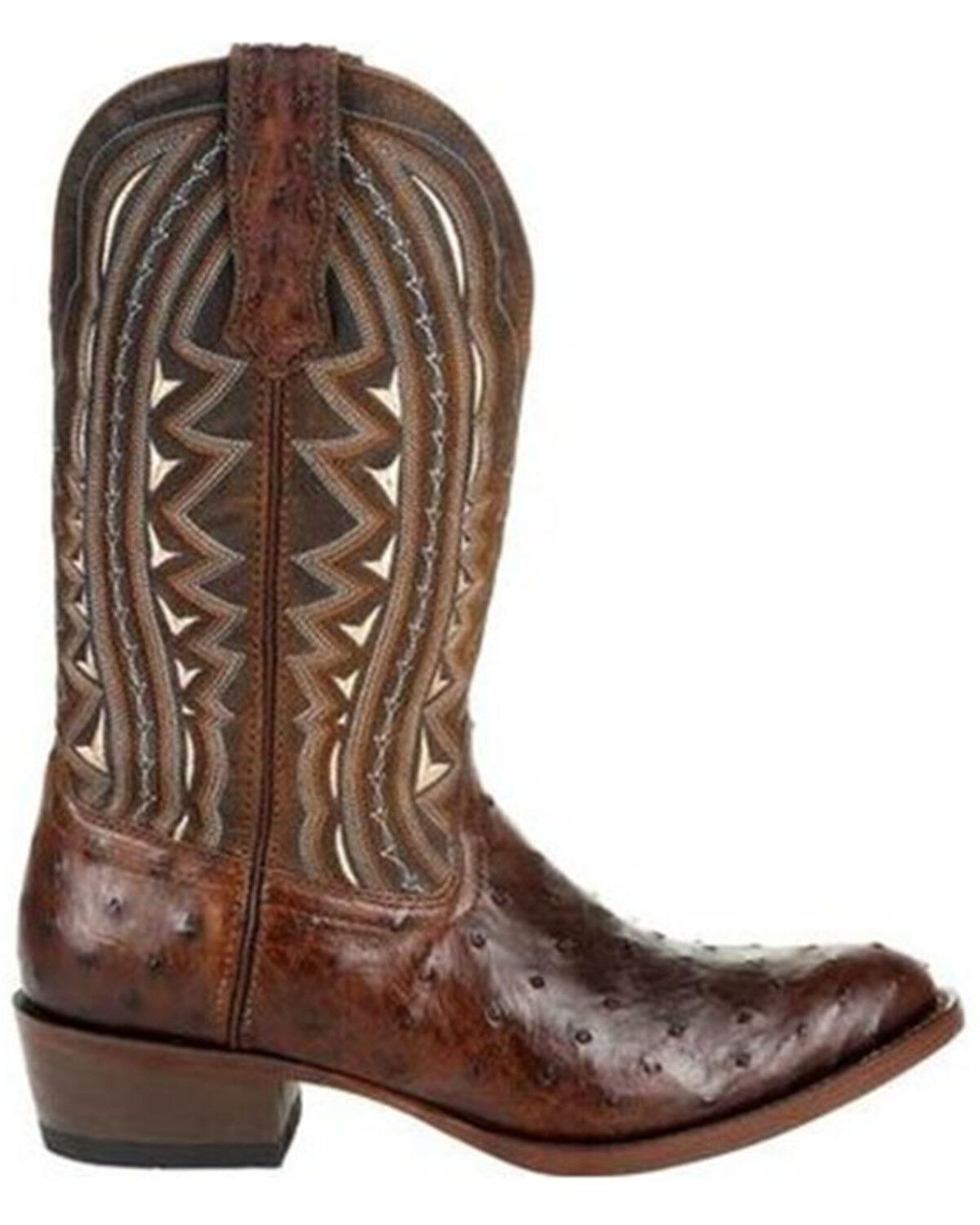 Image #2 - Durango Men's Exotic Full-Quill Ostrich Western Boots - Round Toe, Brown, hi-res