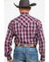 Stetson Men's Cedar Ombre Plaid Long Sleeve Western Shirt , Wine, hi-res