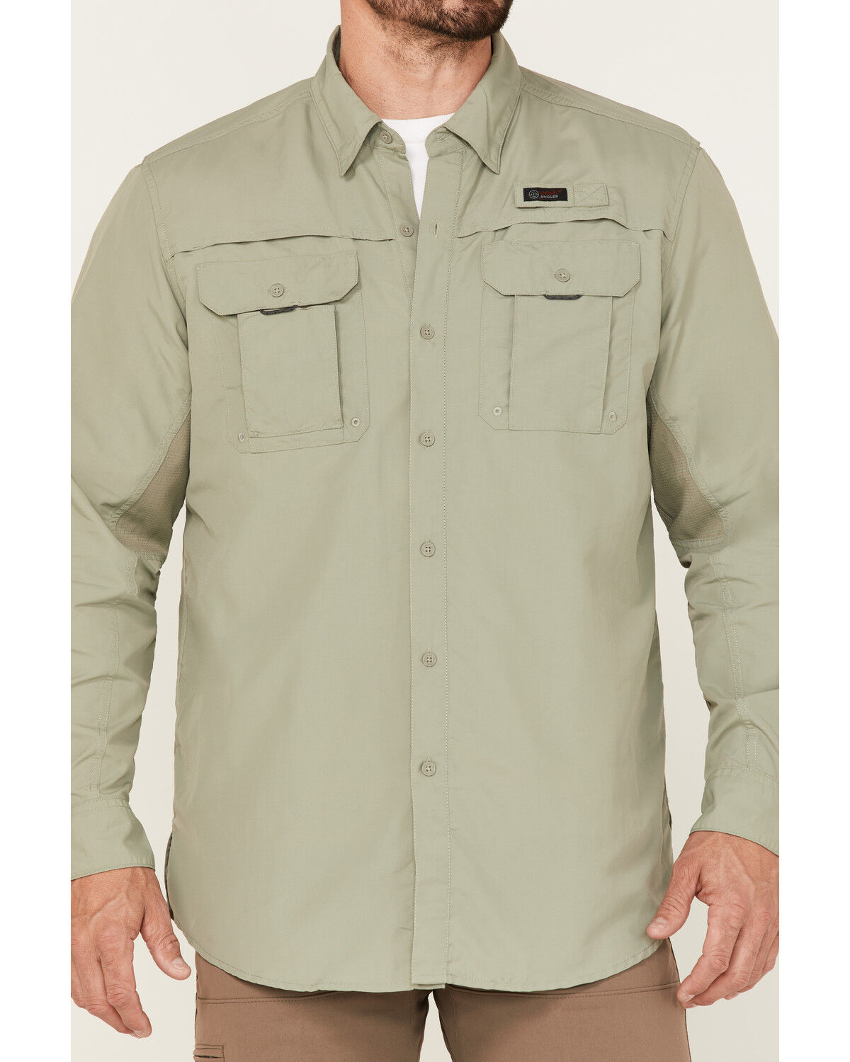 Image #3 - ATG by Wrangler Men's All-Terrain Angler Button Down Western Shirt, Olive, hi-res