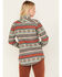 Image #4 - Panhandle Women's Southwestern Stripe Print Shacket, Jade, hi-res