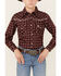 Image #3 - Cowboy Hardware Boys' Barbed Wire Long Sleeve Snap Western Shirt, Rust Copper, hi-res