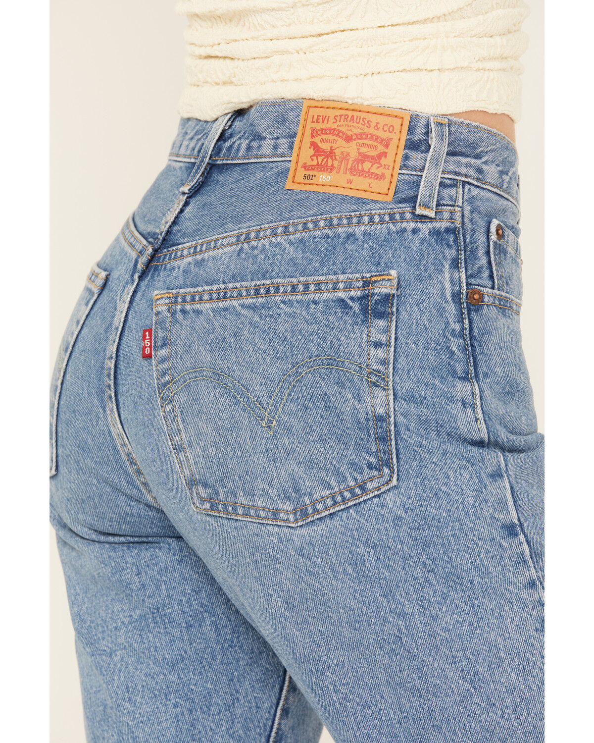 Image #4 - Levi's Women's 501® Medium Wash Field Notes Straight Jeans, Medium Wash, hi-res