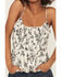 Image #3 - Wild Moss Women's Floral Print Smocked Tank, Ivory, hi-res
