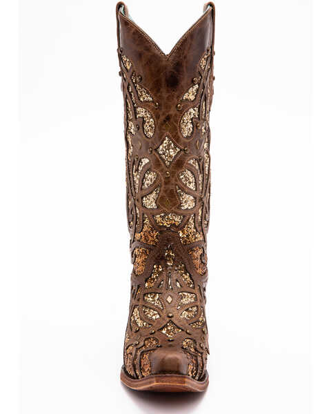 Corral Women's Golden Luminary Roots Western Boots - Snip Toe, Lt Brown, hi-res