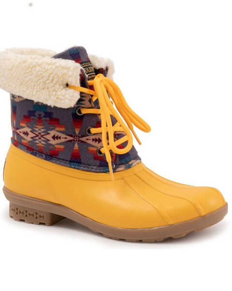 Image #1 - Pendleton Women's Tucson Duck Rubber Boots - Round Toe, Yellow, hi-res