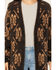 Image #3 - Room 34 Women's Floral Print Jacquard Cardigan, Charcoal, hi-res