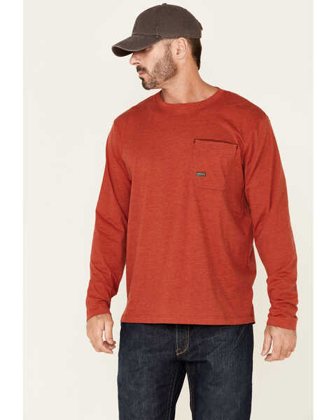 Image #1 - Ariat Men's Rebar Workman Alloy Flag Graphic Long Sleeve Work Pocket T-Shirt , Red, hi-res