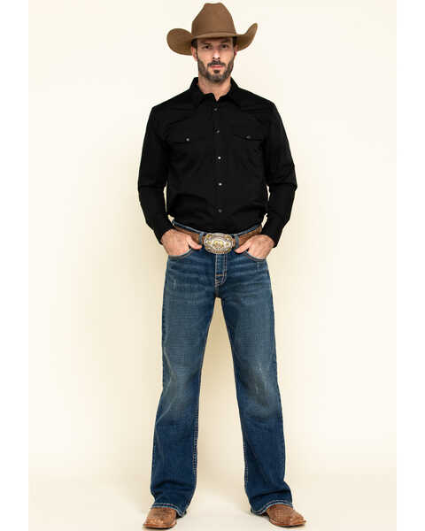Image #6 - Gibson Men's Long Sleeve Snap Western Shirt - Big , Black, hi-res