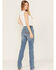 Image #3 - Rock & Roll Denim Women's Medium Wash Mid Rise Distressed Bootcut Stretch Denim Jeans, Medium Wash, hi-res