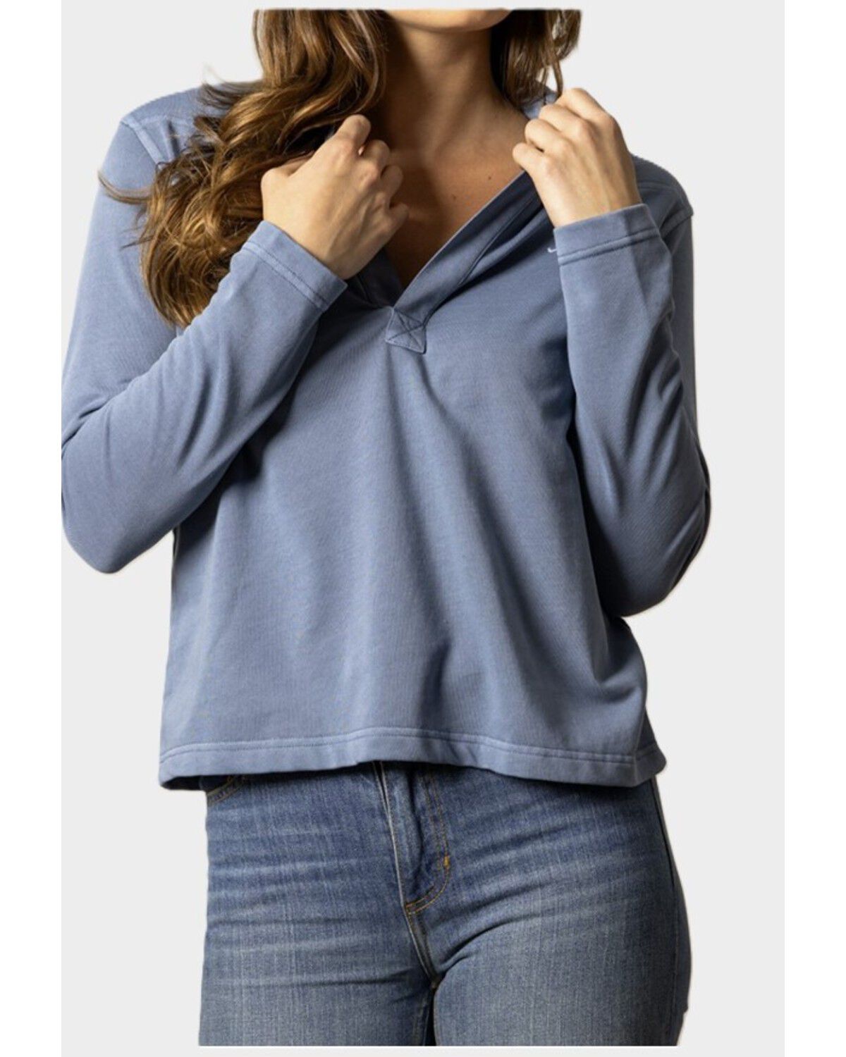 Kimes Ranch Women's Abby Solid Long Sleeve Shirt, Blue, hi-res