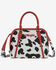 Image #1 - Wrangler Women's Cow Print Satchel Crossbody Bag, Red, hi-res