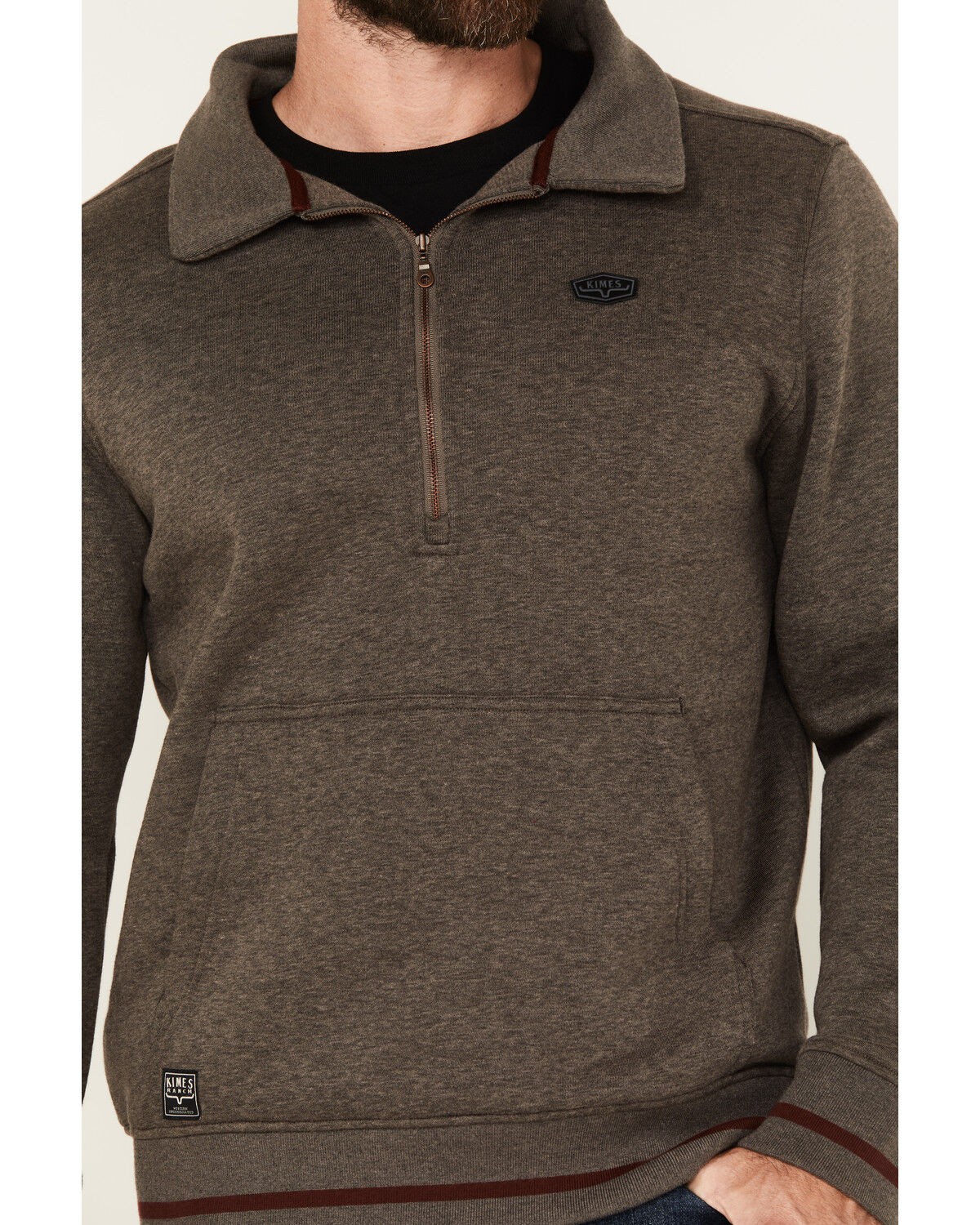 Image #3 - Kimes Ranch Men's Boxer Quarter Zip Pullover, Charcoal, hi-res