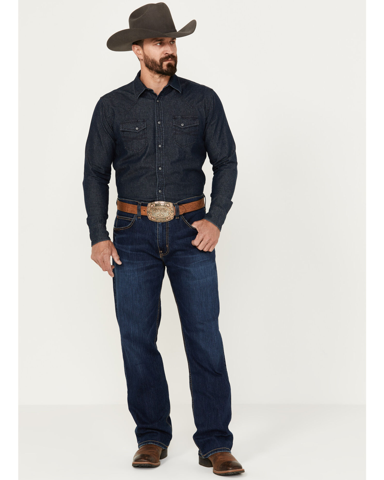 Product Name: Justin Men's 1879 Medium Wash Stretch Bootcut Denim Jeans