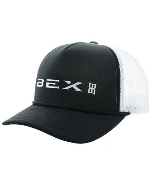 Image #1 - Bex Men's Black & White Base Foam Logo Mesh-Back Trucker Cap , Black, hi-res