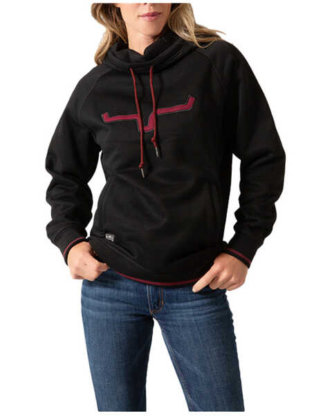 Kimes Ranch Women's Two Scoop Logo Hooded Sweatshirt, Black, hi-res