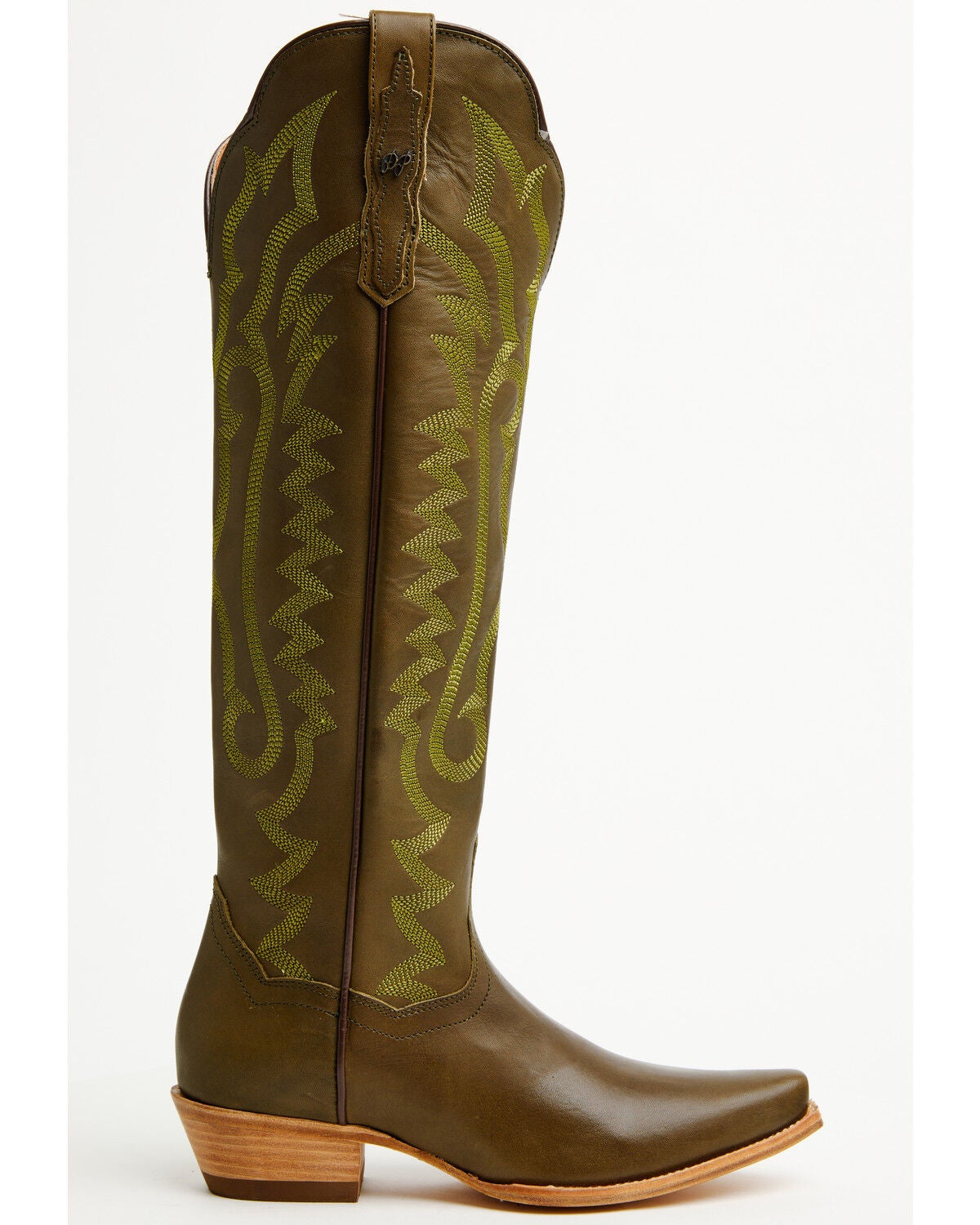 Image #2 - Dan Post Women's Heartland Tall Western Boots - Snip Toe, Olive, hi-res