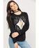 Ariat Women's Ace of Diamonds Shirt, Black, hi-res