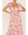 Image #3 - Skies Are Blue Women's Floral Print Ruched Open Back Flutter Sleeve Maxi Dress, , hi-res