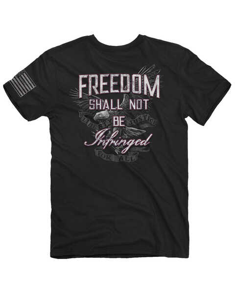 Image #1 - Buckwear Men's Freedom Infringed Short Sleeve Graphic T-Shirt  , Black, hi-res