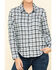 Image #4 - Dovetail Workwear Women's Plaid Print Long Sleeve Button Down Givens Work Shirt, Indigo, hi-res