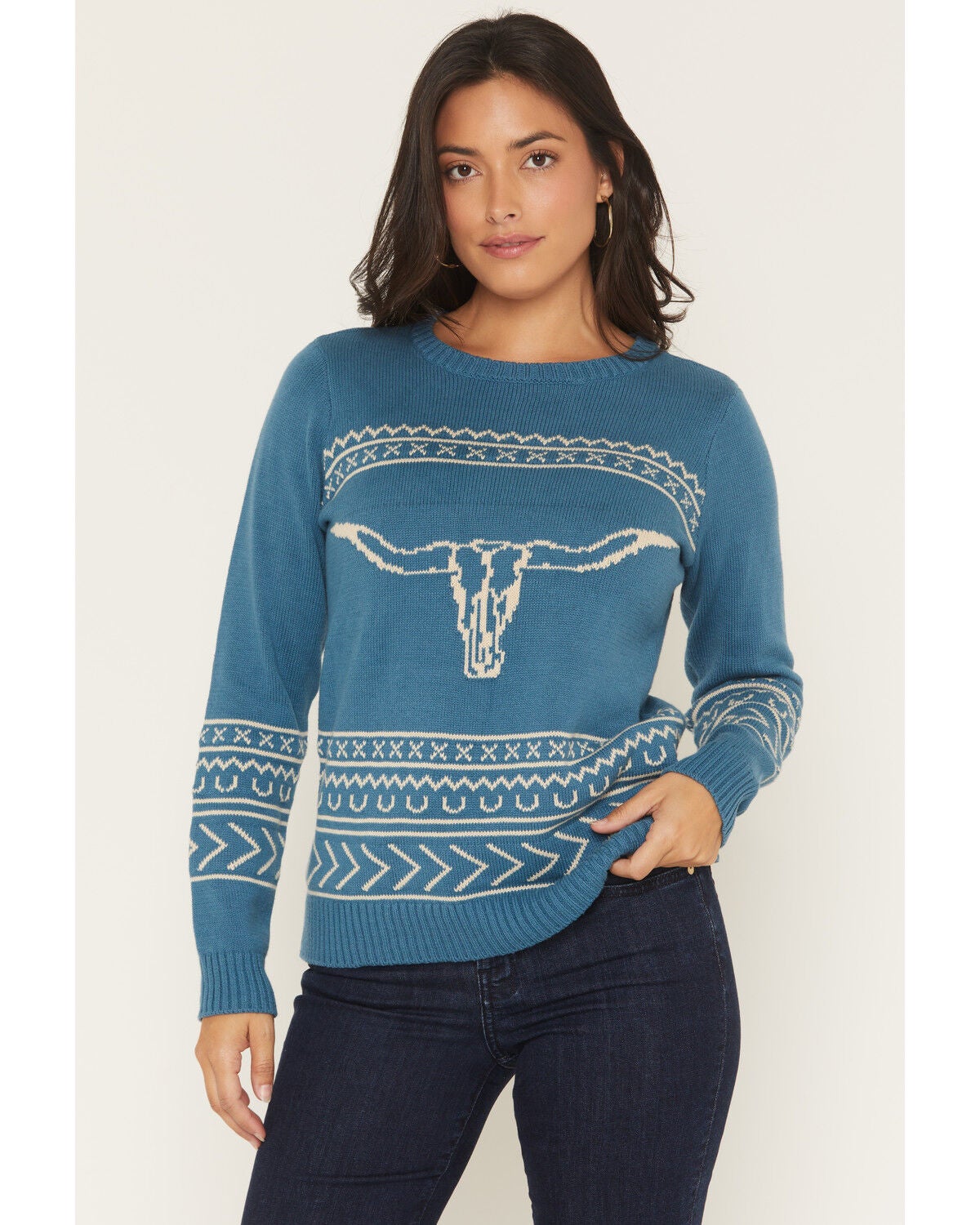 Image #1 - Cotton & Rye Women's Steerhead Sweater, Blue, hi-res