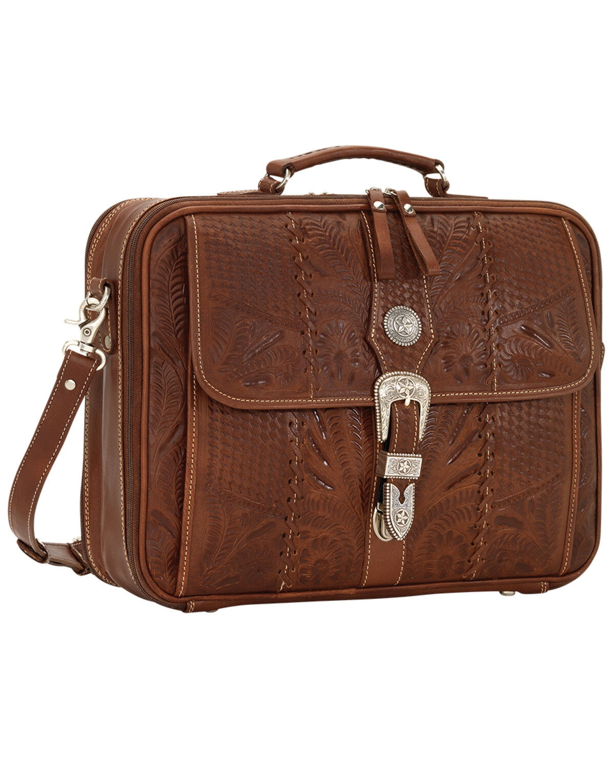 Image #5 - American West Leather Laptop Briefcase, Mocha, hi-res