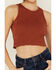 Image #3 - Fornia Women's Floral High Neck Cropped Top, Rust Copper, hi-res