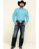 Stetson Men's Cross Walk Ombre Plaid Button Long Sleeve Western Shirt , Blue, hi-res