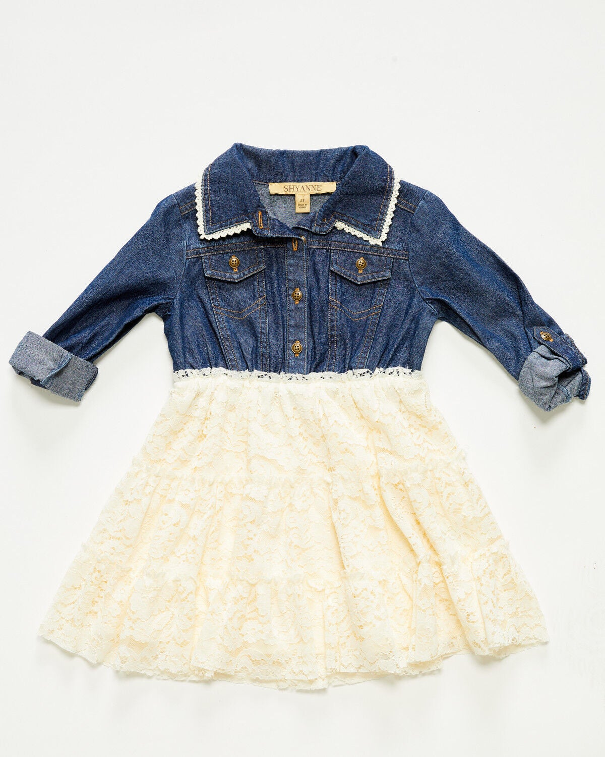 Shyanne Toddler Girls' Lace Dress, Cream, hi-res