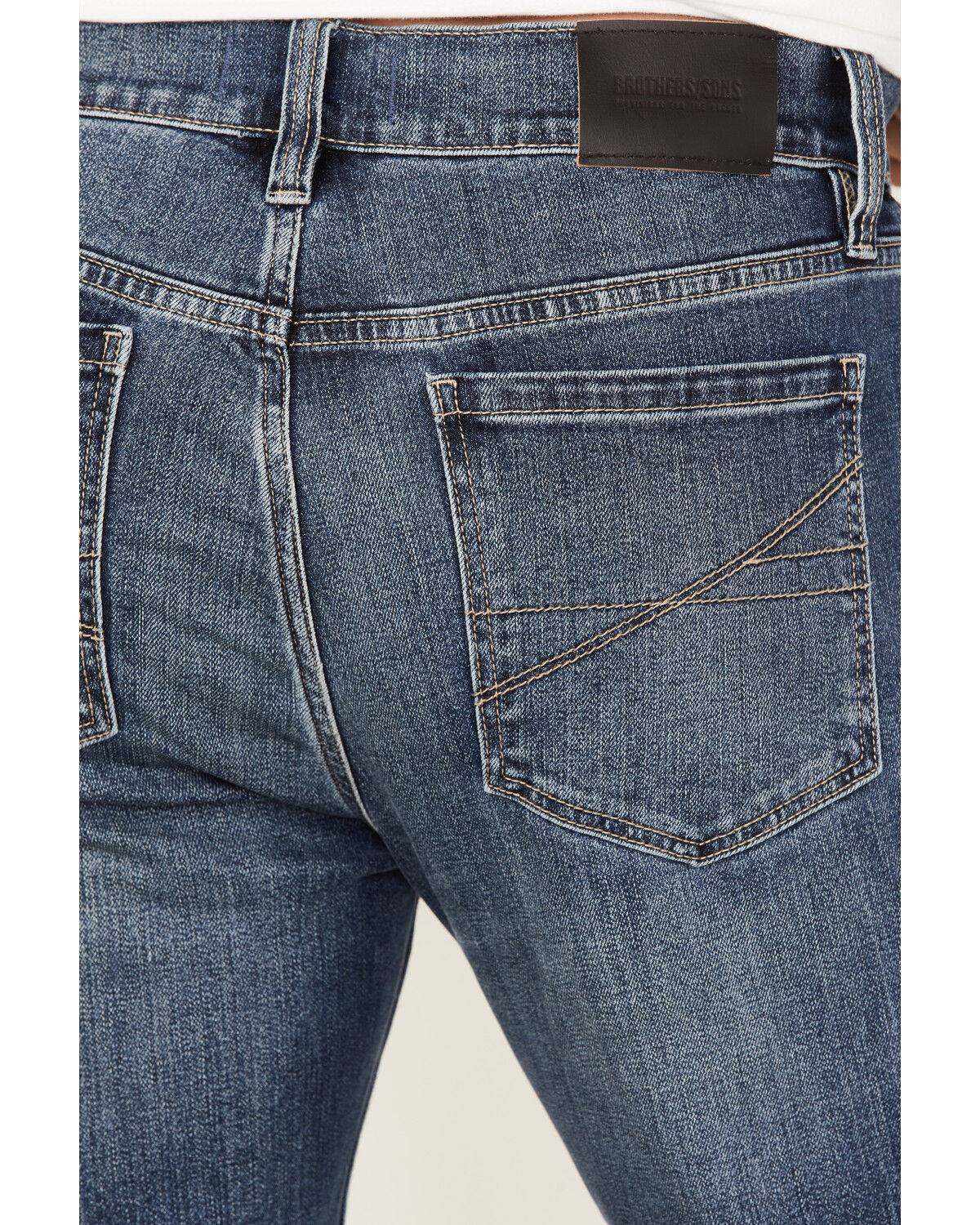 Image #4 - Brothers and Sons Men's Wilder Wash Stretch Slim Tapered Jeans, Dark Medium Wash, hi-res