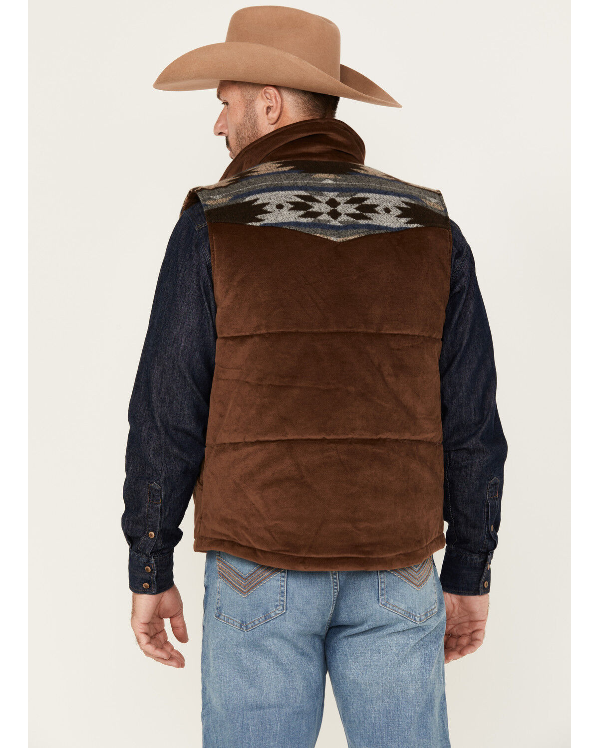 Image #4 - Cody James Men's Rough Road Southwestern Yoke Vest, Brown, hi-res
