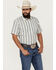 Image #1 - Cody James Men's Gunsmoke Dobby Striped Button-Down Short Sleeve Western Shirt - Big, Cream, hi-res