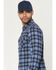 Image #2 - Levi's Men's Niklas Plaid Print Long Sleeve Snap Long Sleeve Flannel Shirt, Navy, hi-res