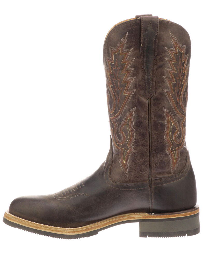 Lucchese Men's Rusty Western Boots - Medium Toe, Dark Brown, hi-res