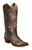 Image #1 - Circle G Women's Distressed Bone Dragonfly Embroidered Boots - Snip Toe, Brown, hi-res
